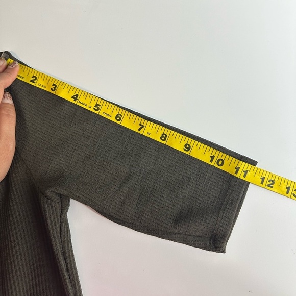 Zara Women’s Mock Neck Ribbed Side Ruching Midi Dress in Olive Sz S - Picture 10 of 11